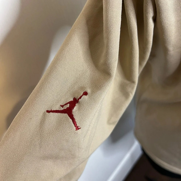 Jordan Vintage Y2K Full Zip Pockets Tan Dry-Fit Lined Track Jacket Womens L EUC - Picture 8 of 12